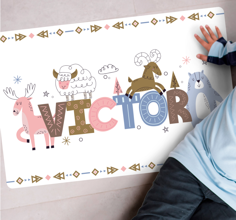 Personalized Alpaca Theme custom vinyl rug - TenStickers