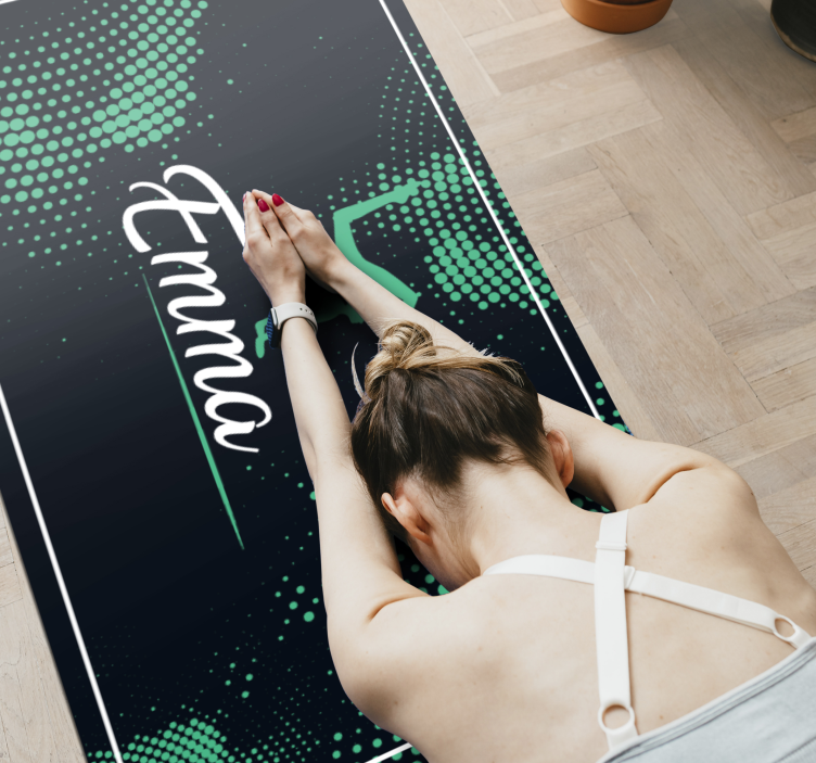 Gymnastics with name bedroom vinyl rug - TenStickers