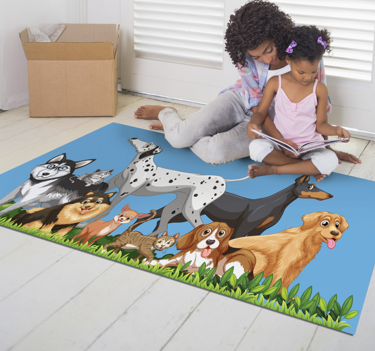 Vinyl rug for dogs gathering - TenStickers