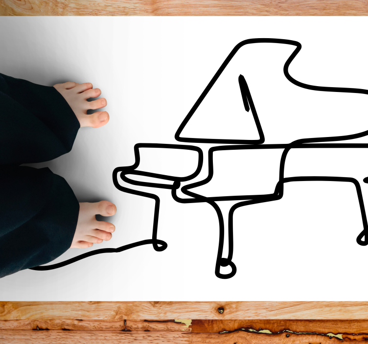 Piano Outline Illustration modern vinyl rug - TenStickers