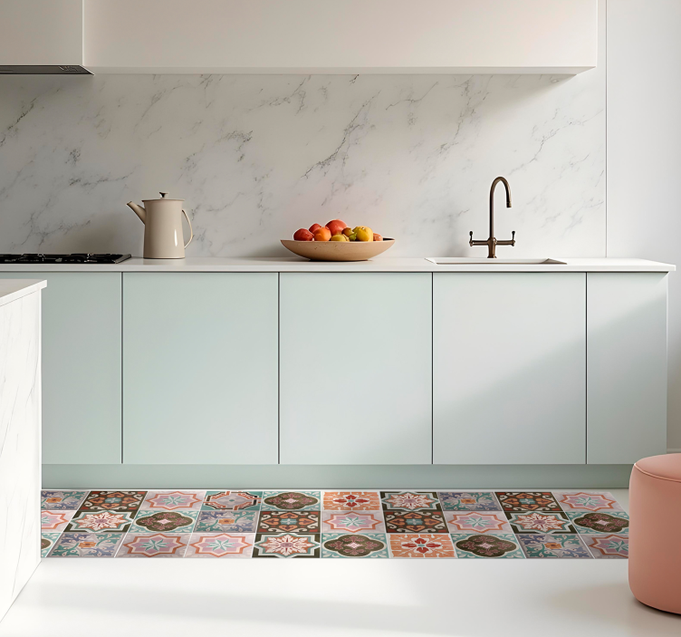 Piastrelline Siciliane kitchen vinyl rug - TenStickers