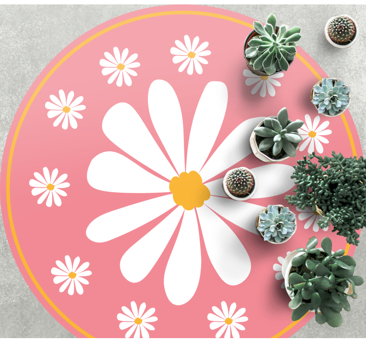Pink Floral Composition flower vinyl rug - TenStickers