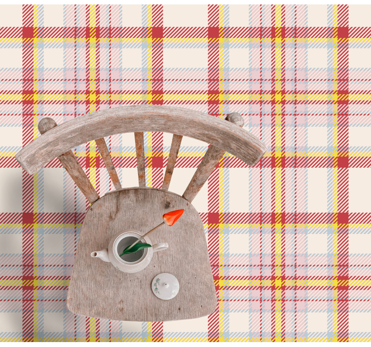 Plaid Motif Style stripes vinyl rug - TenStickers