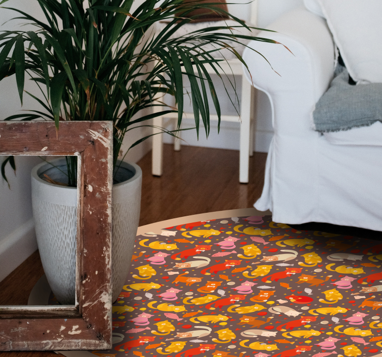Playful Animal Pattern vinyl rug - TenStickers