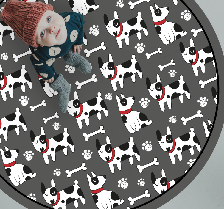 Playful Dog Patterns vinyl rug - TenStickers