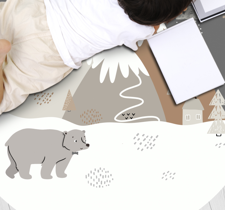 Polar Bear Playground kids vinyl rug - TenStickers