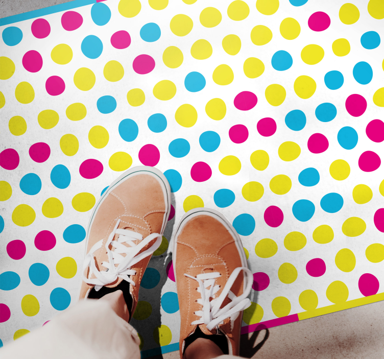 Polka Dot Array stripes vinyl rug - TenStickers