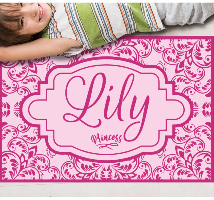 Princess Floral Design custom vinyl rug - TenStickers