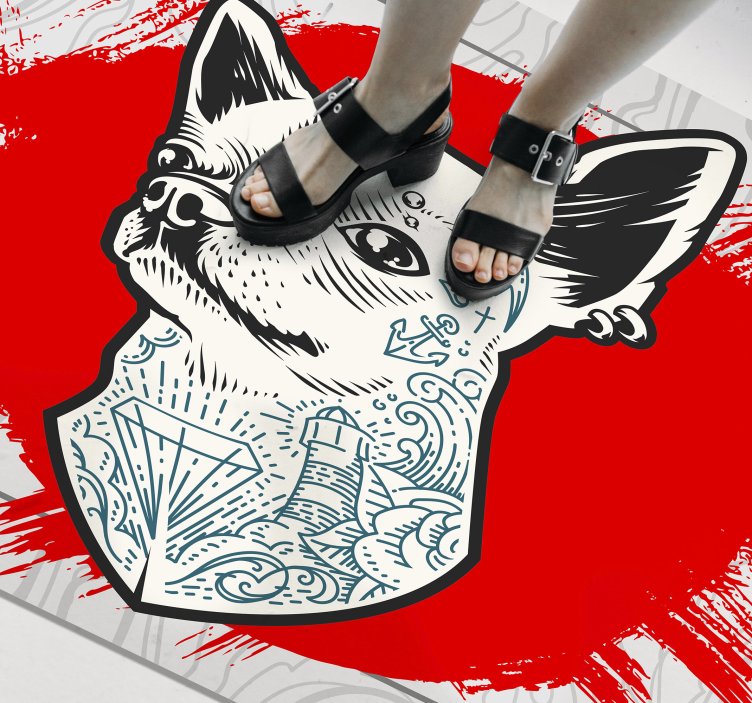 Punk dog animal vinyl rug - TenStickers