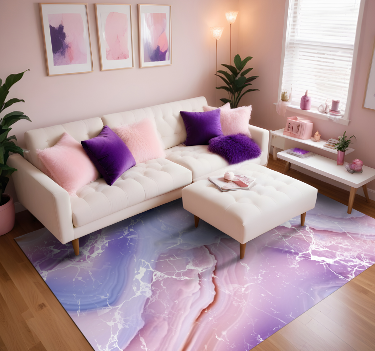 Purple & pink shades marble vinyl rug - TenStickers