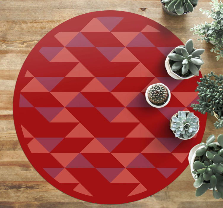 RED TRIANGLE PATTERN geometric vinyl rug - TenStickers