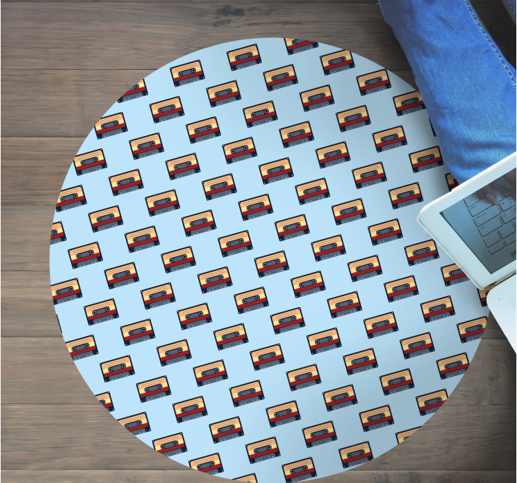 Vintage vinyl rug retro cassette design - TenStickers