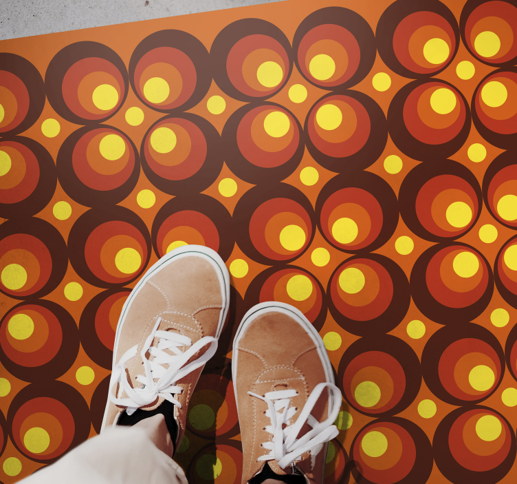 Retro Circular Patterns textured vinyl rug - TenStickers