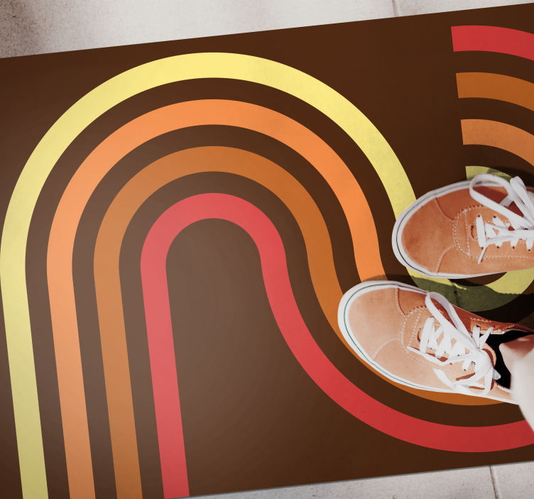 Retro stripes vintage vinyl rug - TenStickers