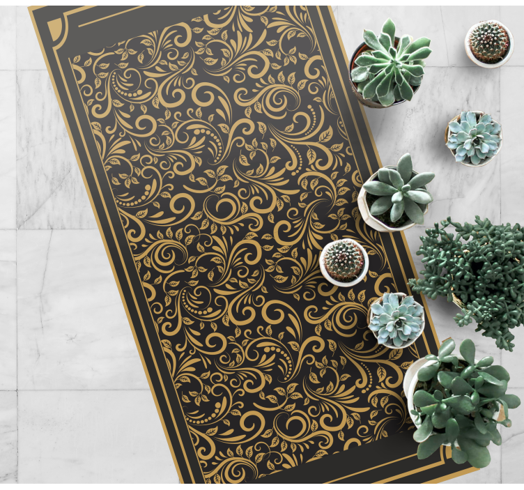 Retro vintage golden pattern vintage rug - TenStickers