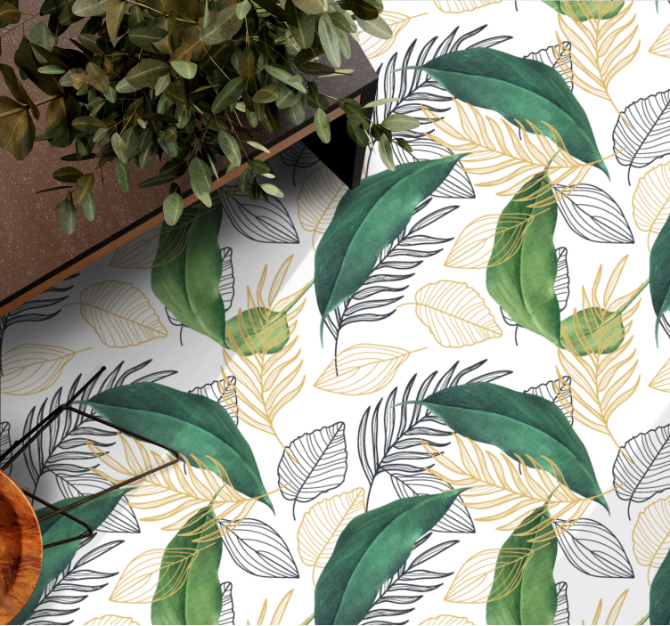 Rich Foliage Element nature vinyl rug - TenStickers