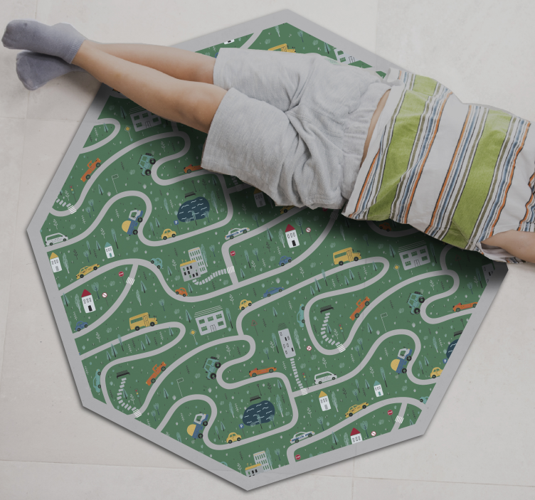 roads road vinyl rug colorful roads - TenStickers