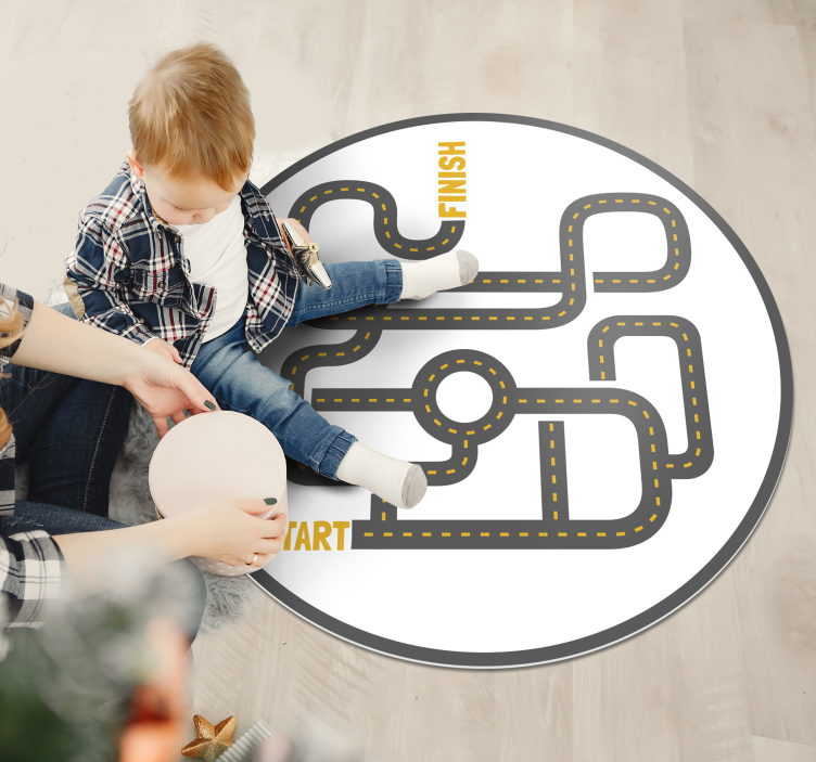 Roadway Adventure gaming vinyl rug - TenStickers