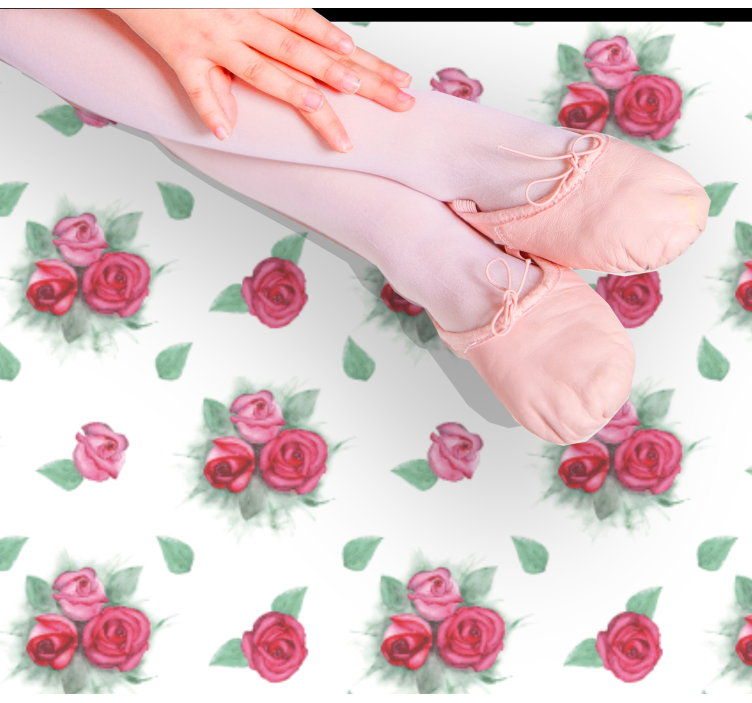 set of roses flower vinyl rug - TenStickers