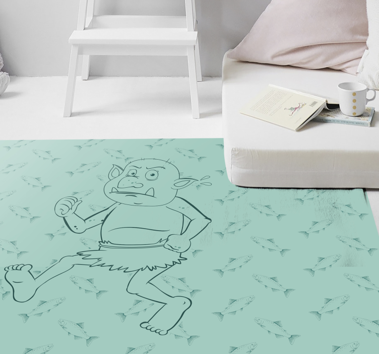 Runaway Cartoon Character vinyl rug - TenStickers