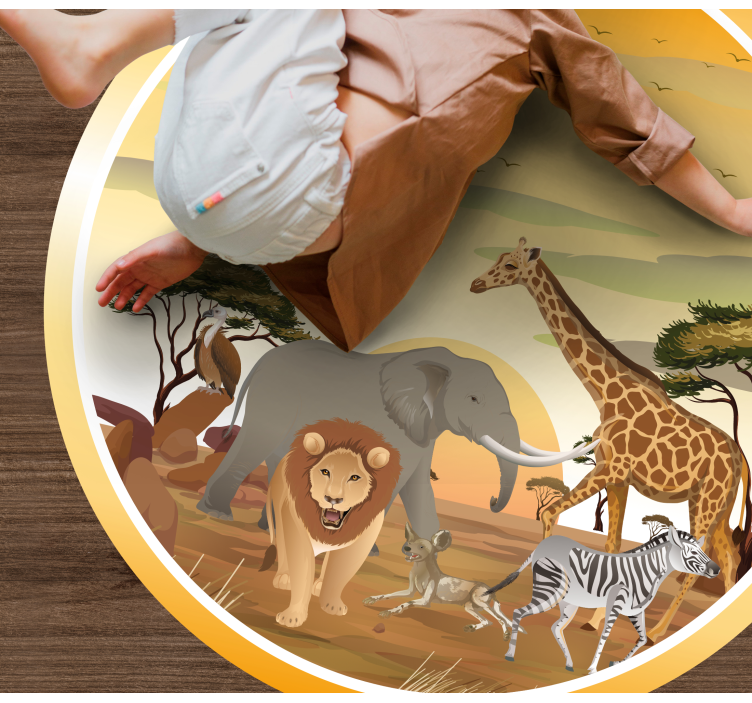 Safari wildlife expedition animal vinyl rug - TenStickers