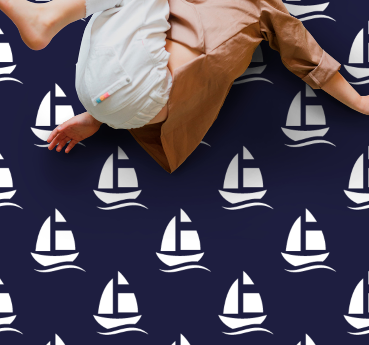 Sailboat Pattern vinyl rug - TenStickers