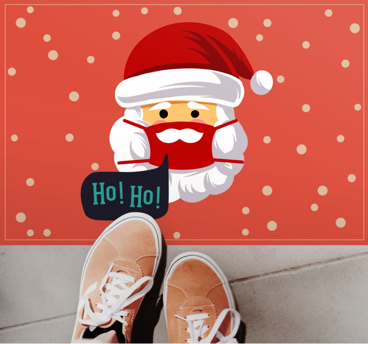 Santa Claus cheer christmas vinyl rug - TenStickers