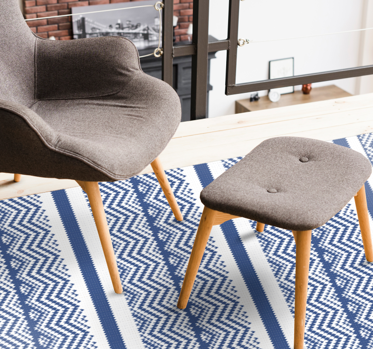 Simple blue  stripes carpet - TenStickers