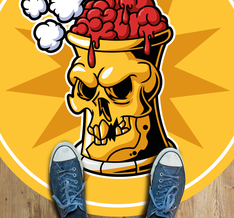 Skull Brain Bowl teenager vinyl rug - TenStickers