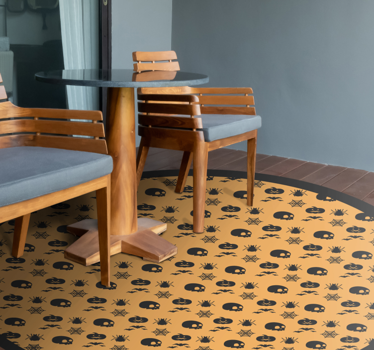 skulls, bats and spiders vinyl rug halloween - TenStickers