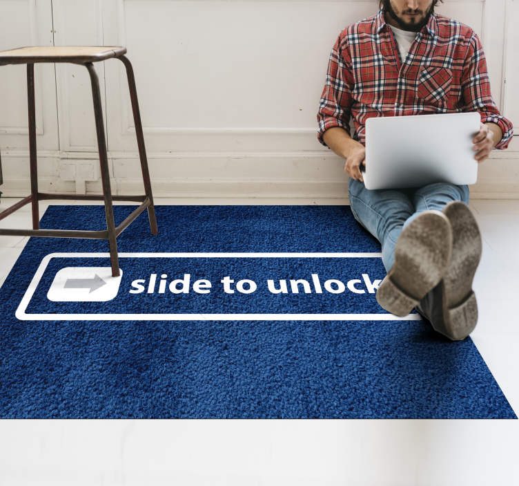 Slide Unlock Design custom vinyl rug - TenStickers
