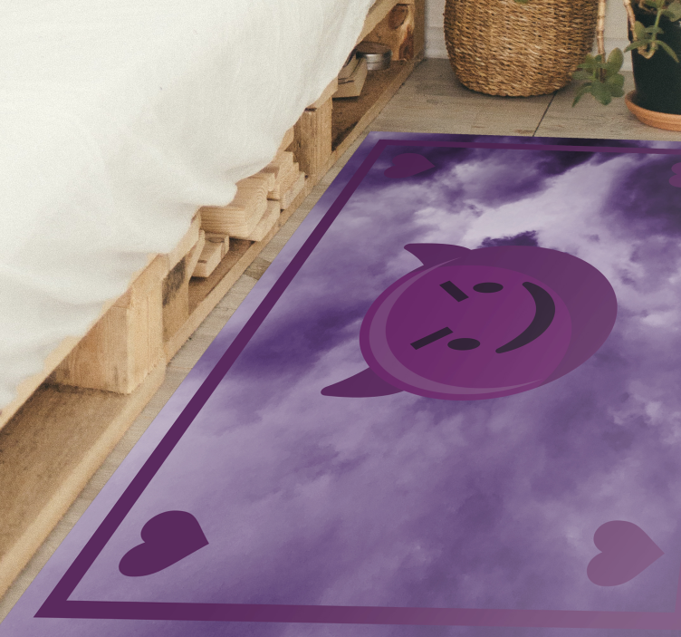 Smiling Devil Emoji teenager vinyl rug - TenStickers
