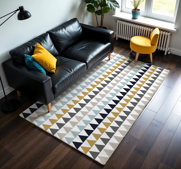 Sober nordic triangles vinyl rug - TenStickers