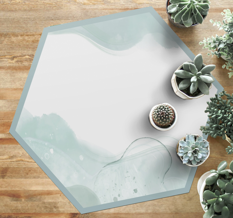 Soft Aqua Swirls minimalist vinyl rug - TenStickers