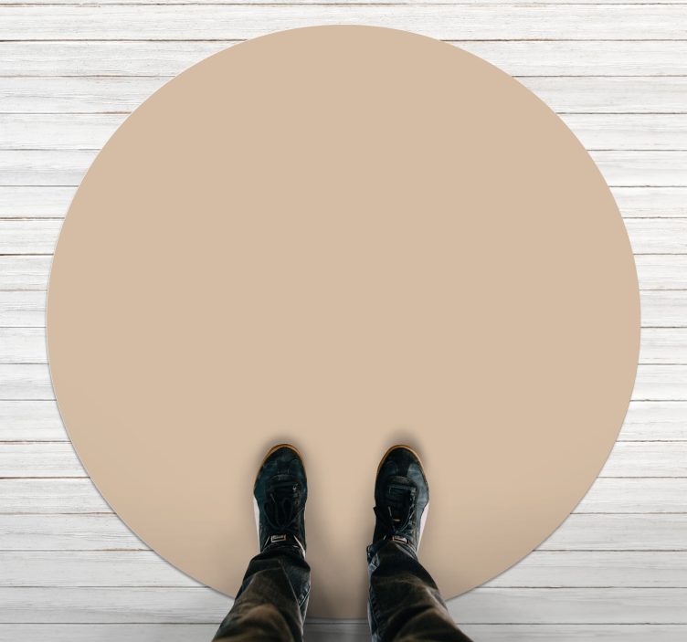 Soft Beige Hue circular vinyl rug - TenStickers