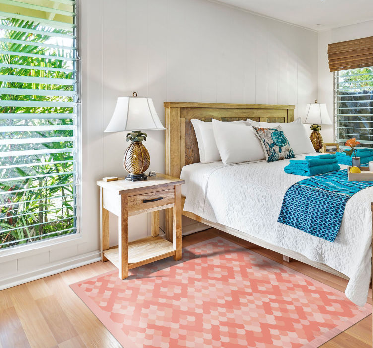 Soft pink fish scales animal print vinyl rug - TenStickers