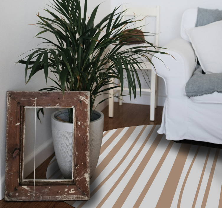 Soft Striped Elegance circular vinyl rug - TenStickers