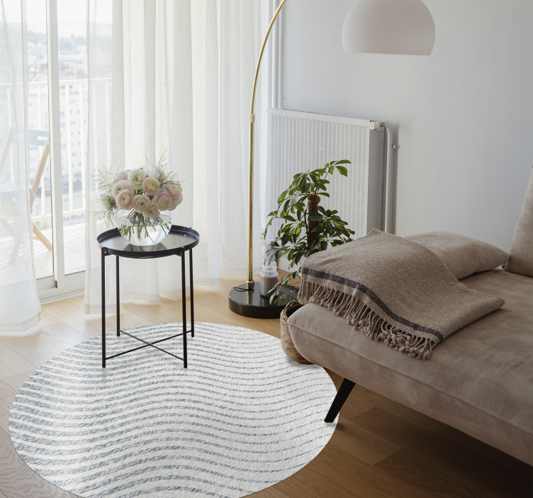 Soft wave patterns living room vinyl rug - TenStickers