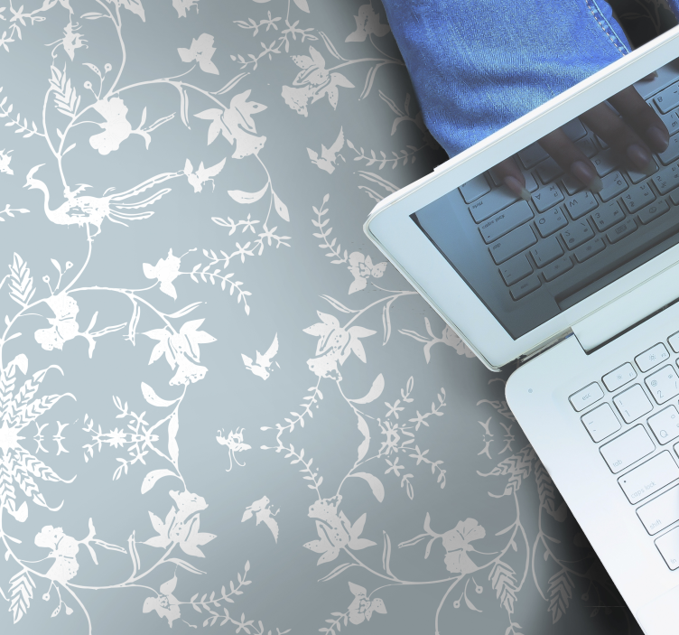 Sophisticated Botanical Motifs flower vinyl rug - TenStickers