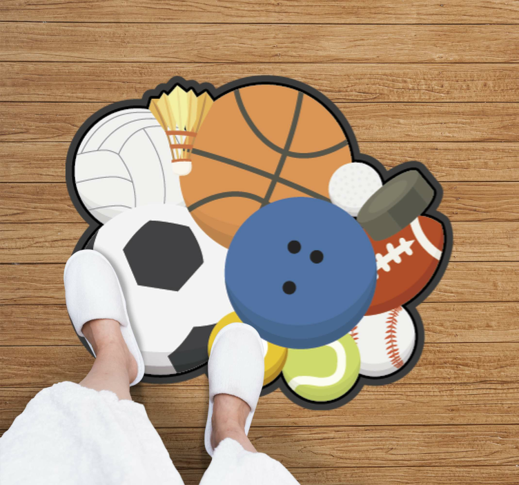 Sports Collage gaming vinyl rug - TenStickers