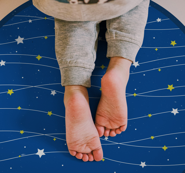 Stars on blue background for kids star rug - TenStickers