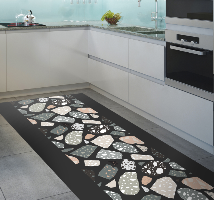 Stone effect vinyl rug colorful stone design - TenStickers