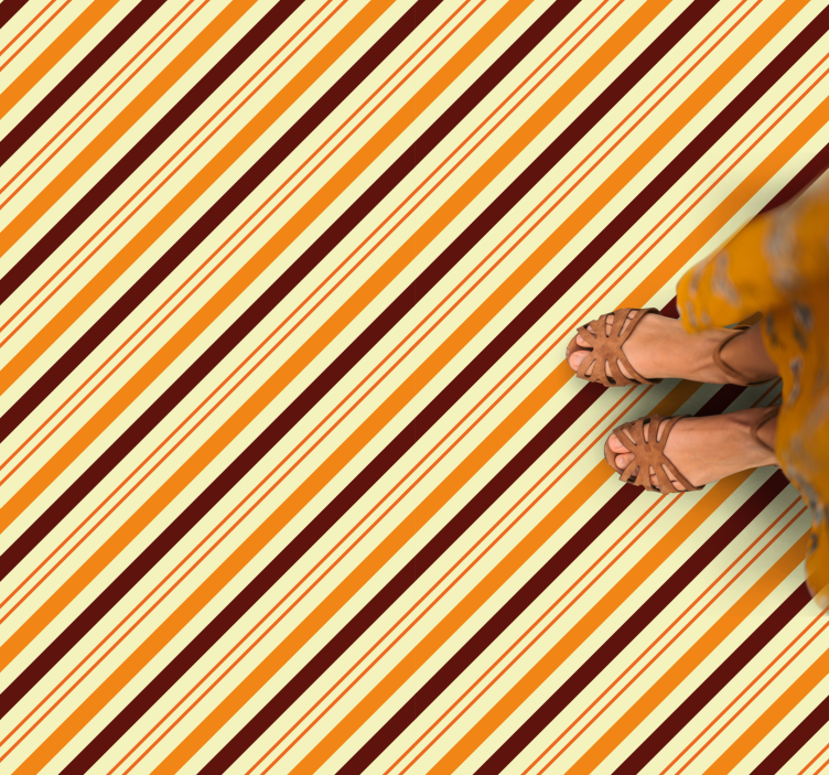 Striped Warm Tones stripes vinyl rug - TenStickers