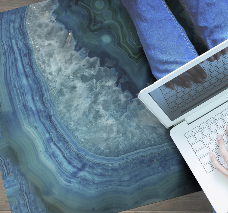Stunning Blue Agate marble vinyl rug - TenStickers