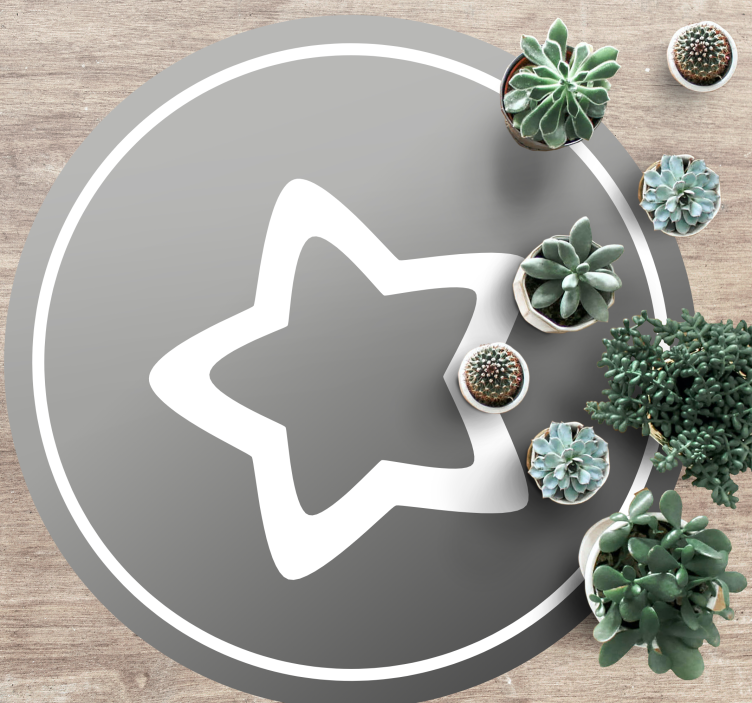 Stylish grey star vinyl rug - TenStickers