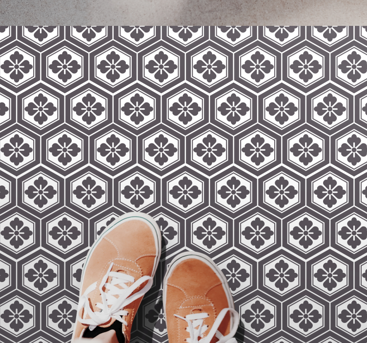 Stylish Hexagonal Pattern marble vinyl rug - TenStickers