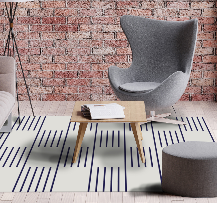 Stylish Linear Patterns living room vinyl rug - TenStickers