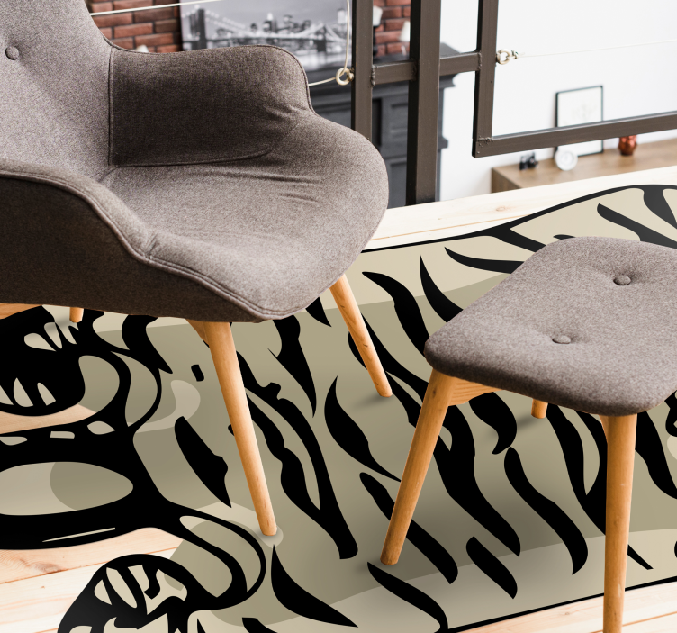 Stylish Tiger Stripes animal print vinyl rug - TenStickers
