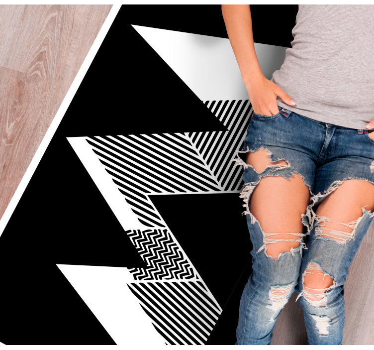 Stylish Zigzag Pattern geometric vinyl rug - TenStickers