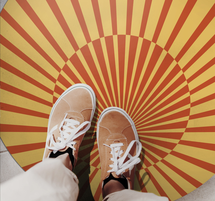 Sunburst Circular Pattern stripes vinyl rug - TenStickers